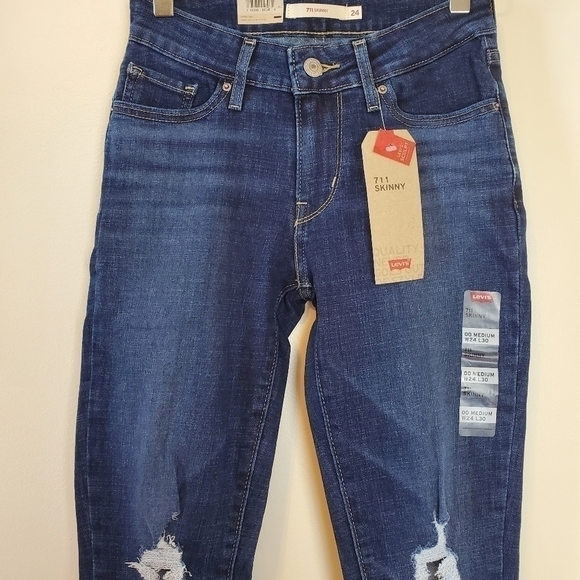 LEVI'S 711 Mid Rise Skinny Denim Jeans sz 24 NWT - Picture 7 of 10